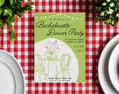 Bachelorette Dinner Party Invitation Canva Template | Editable Dinner Party Invite | Bachelorette Party Invitation Canva Template
