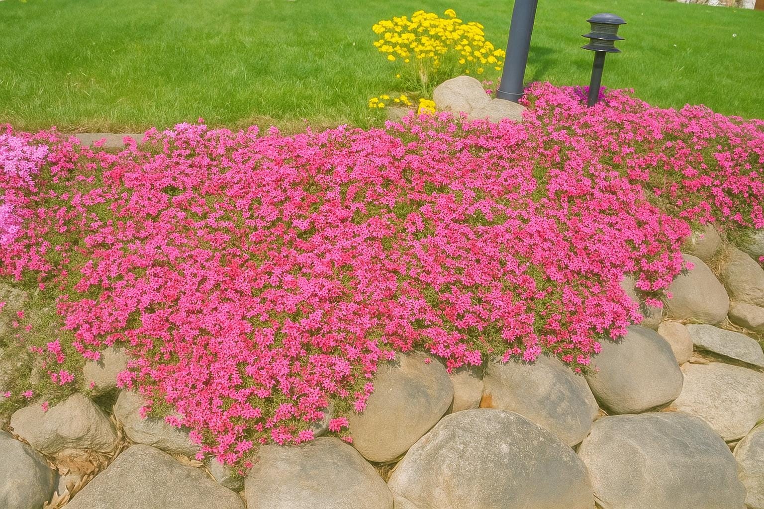 100 Scarlet Flame Creeping Phlox Seeds: Red Perennial Ground Cover
