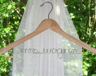 Personalized Wooden Bridal Hanger: Custom Wedding Dress Hanger