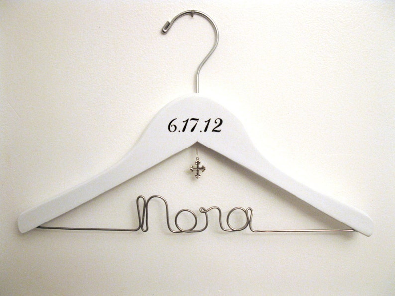 Newborn Baptism / Christening Hanger Gift Personalized & Custom for Child, Baby, or Toddler Small Hanger Suspended Moments image 2