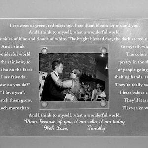 Mother Son Dance Lyrics Engraved Picture Frame - Metal Custom Mother&#39;s Day Personalized Gift, Mom&#39;s Birthday, Wedding, Anniversary