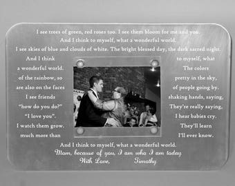 Mother Son Dance Lyrics Engraved Picture Frame - Metal Custom Mother's Day Personalized Gift, Mom's Birthday, Wedding, Anniversary