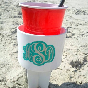 Anchor Drink Spiker, Custom Hot Pink Sand Cup Holder for your drinks at the Beach, Spring Break or Honeymoon Gift Light Blue & White image 4