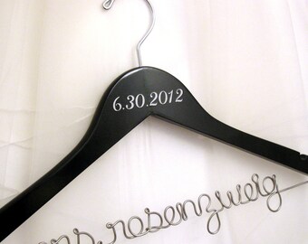 Personalized Bridal Hanger with Wedding Date included, Name in Wire - Suspended Moments