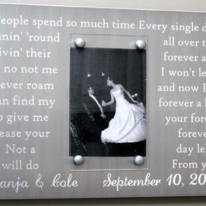 SHIPS FAST Anniversary Photo Frame Vows Personalized Anniversary Gift Metal Picture Frame Wife Anniversary Gifts Engraved Picture Frames Vertical