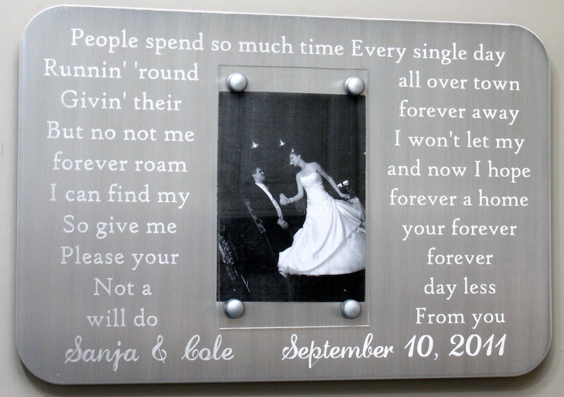 SHIPS FAST Anniversary Photo Frame Vows Personalized Anniversary Gift Metal Picture Frame Wife Anniversary Gifts Engraved Picture Frames Vertical