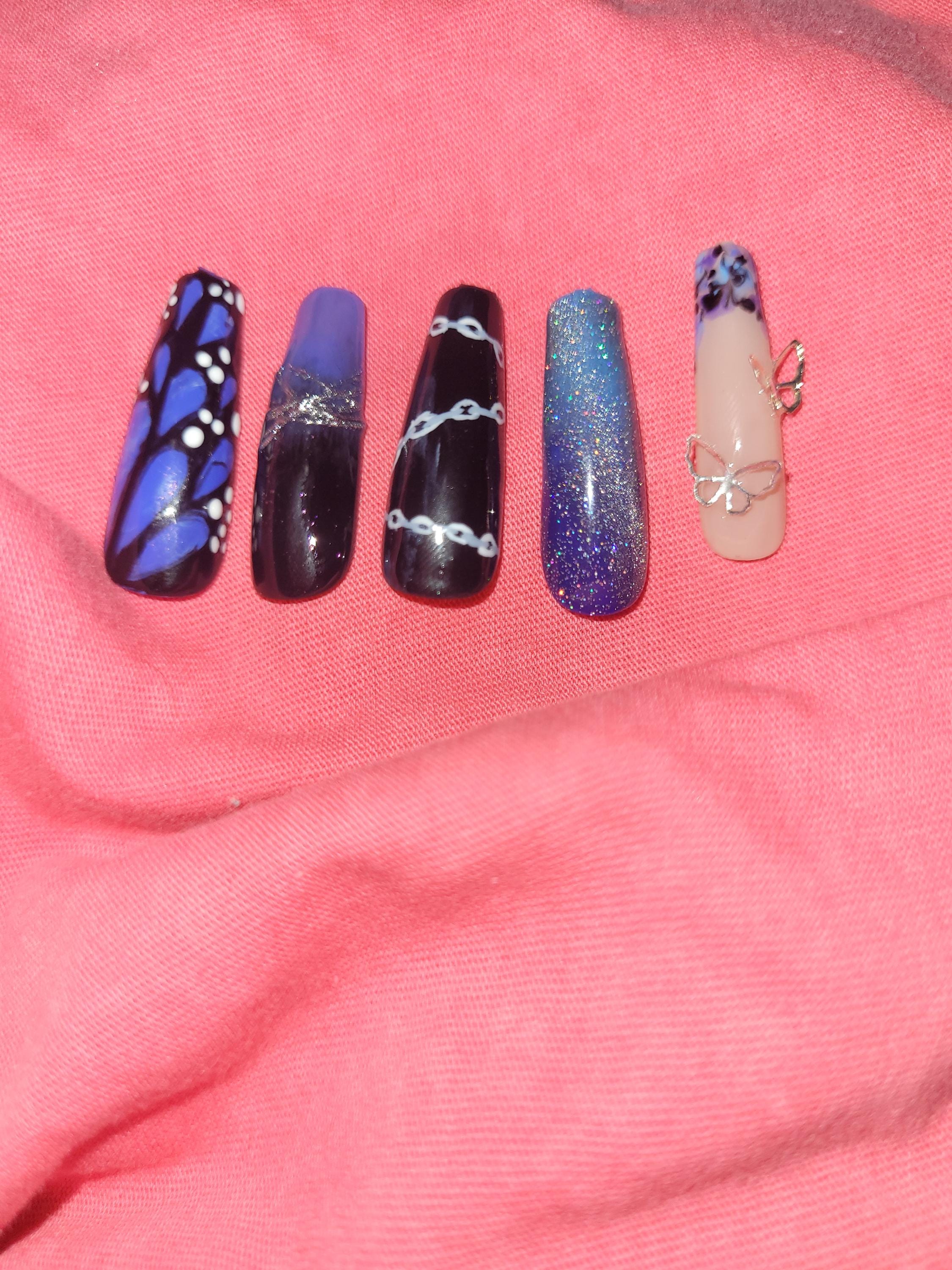 Fake Cyberpunk Nails Green - Etsy