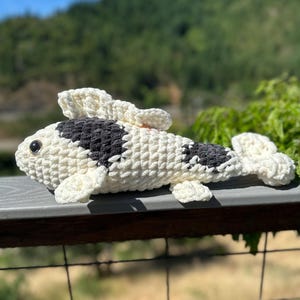 Large Handmade Crochet Koi Plushie Stuffed Animal Fish Amigurumi Ready to Ship