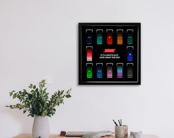 Version 2 - Bakgrund för LEG0 x F1 samlarbilar (samling med 12 bilar) - Formel 1-present till fans - 35 cm x 35 cm