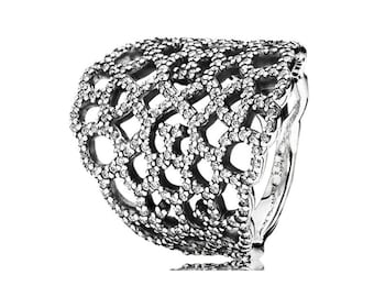 pandora women's ring sterling silver clear zirconia