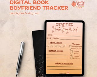 Book Boyfriend Tracker | Cyfrowa strona dziennika romansów | Szablon książki Smut w formacie PDF | Estetyczna wersja do druku BookTok