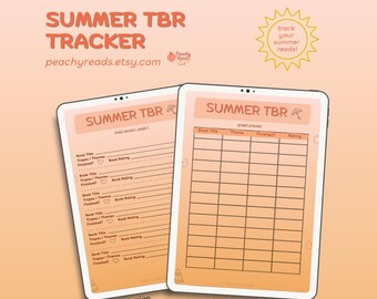 Summer TBR Tracker | Digital Reading Journal PDF for Book Lovers | 2 Layouts - GoodNotes iPad Book List & Tracker