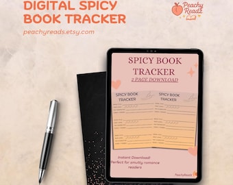 Spicy Lesezeichen | Digitales Notizbuch | Smut Bewertungslogbuch PDF | Buchseite