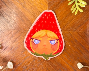Strawberry Sweetie Vinyl Sticker | Fruit Girls, Waterproof Laptop Water Bottle Decal