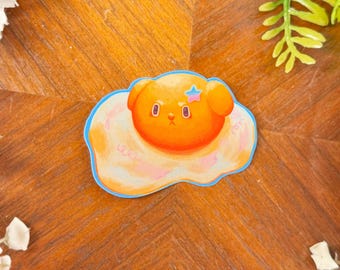Egg Dog Vinyl Sticker | Cute Waterproof Sticker for Laptop, Journal, Water Bottle