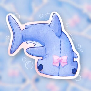 Cute Hammerhead Shark Sticker | Vinyl Waterproof Sticker for Laptop, Journal, Water Bottle, Phone Case
