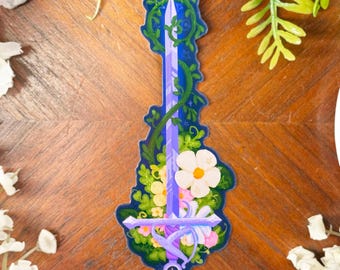 Fantasy Sword Vinyl Sticker | Bookish Waterproof Sticker for Kindle, Laptop, Journal, Water Bottle