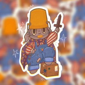 Bebop Bunny Knight Vinyl Aufkleber | Niedlicher wasserfester Aufkleber für Laptop, Journal, Wasserflasche