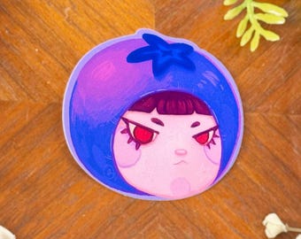 Blueberry Babe Vinyl Sticker | Fruit Girls, Waterproof Laptop Water Bottle Decal