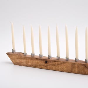 Modern Menorah Hanukkah Menorah Salvaged Wood Candle Holder Chanukah LIOR