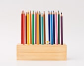 Pencil Holder Wood Desk Organizer Pen Holder DRAWING DAISY