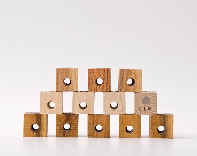 MAGIC PEN CUBES™ Magnetic Pen Holder Wooden Cube Wolodymyr&Kazimir Set of two image 8