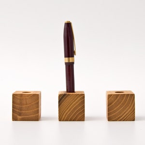 Stylus Holder, Single Pen Holder, Touchpen Holder, Wooden Office Supply Bob Set of two image 5
