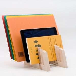 Desk File Organizer / Wood File Holder / Vertical File Sorter / Paper Organizer Desk / Document Magazine Storage LONG FRITZ ASH
