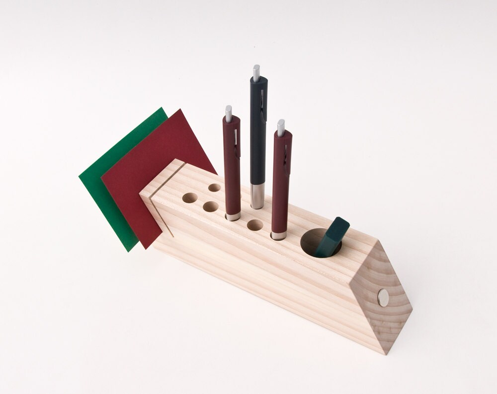 Desk Caddy Wood Desk Organizer Office Accessories Wood Pen Etsy