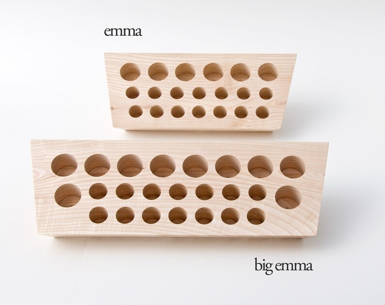 Lipstick Holder / Handmade Lipstick Organizer / Natural Wood Makeup Organizer for Countertop and Wall Mount 20 Spaces EMMA image 5