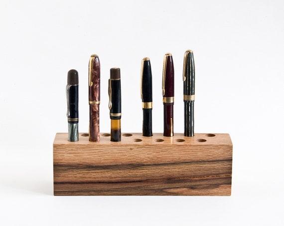 wood fountain pen holder