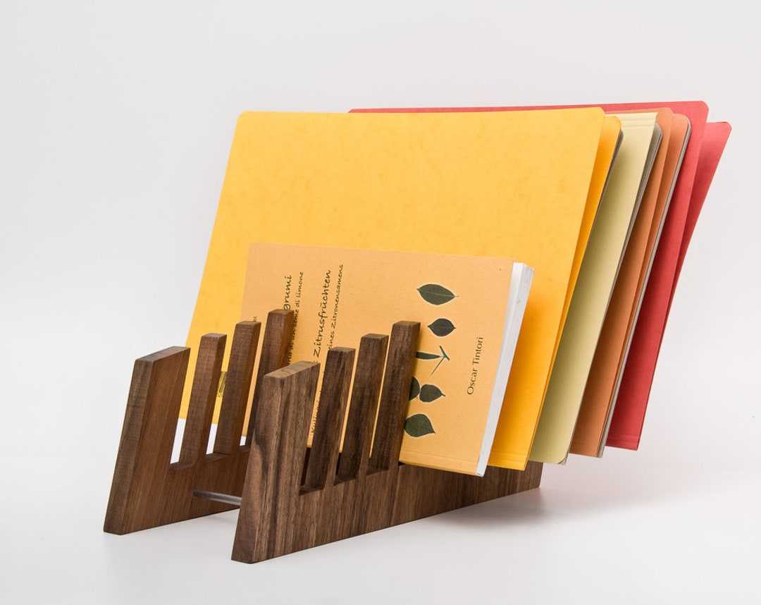 File Folder Organizer Rack / Wood Desk Organizer for Files / Letter