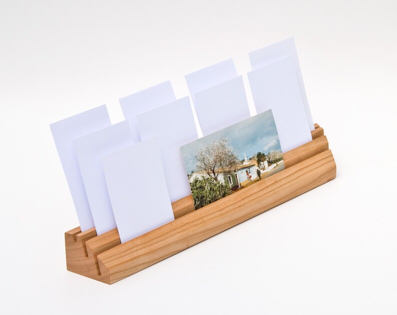 Wooden Note Card Bleacher / Index Card Holder / Business Card Etsy