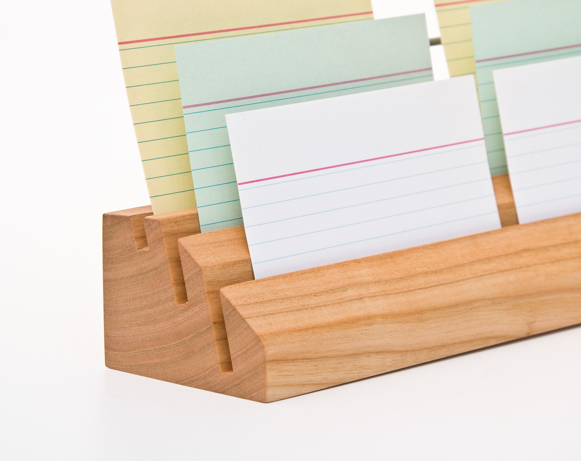 Wooden Note Card Bleacher / Index Card Holder / Business Card Etsy