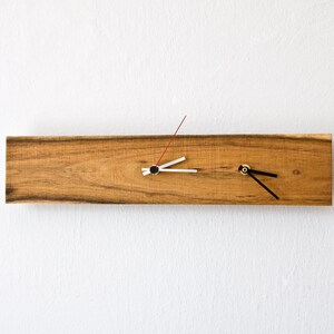 Reloj de tiempo dual, reloj de doble zona horaria de madera, reloj de pared moderno SAPPHO imagen 2