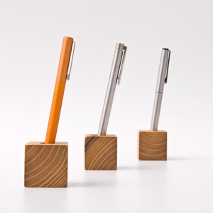 Stylus Holder, Single Pen Holder, Touchpen Holder, Wooden Office Supply Bob Set of two image 3