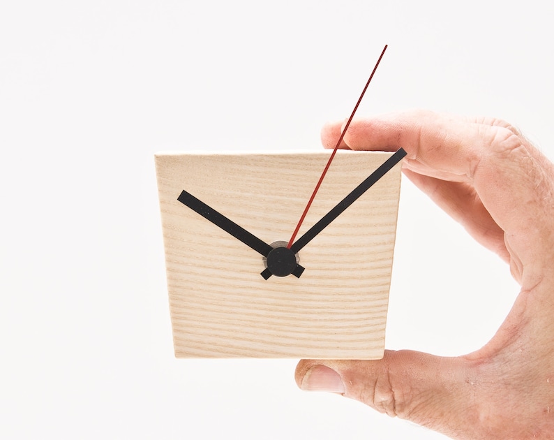 Small Modern Wall Clock, Unique Wood Wall Clock EIKO image 1