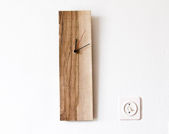 Wood Wall Clock Rectangular Wooden Modern