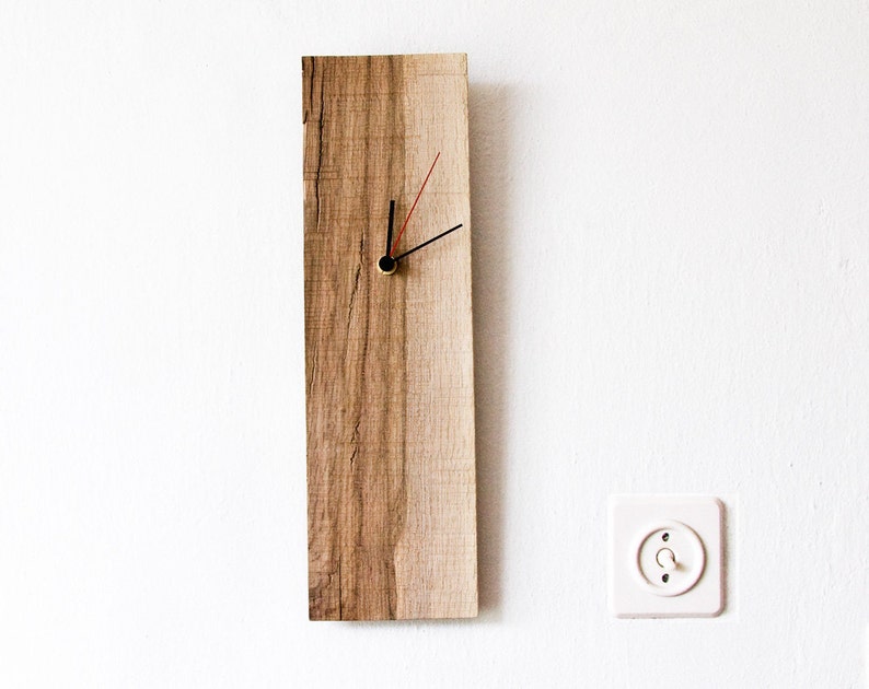 Wood Wall Clock, Rectangular Wooden Clock, Modern Wall Clock ELIAN D image 1