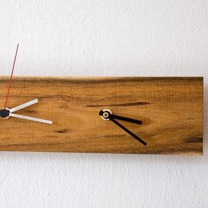 Reloj de tiempo dual, reloj de doble zona horaria de madera, reloj de pared moderno SAPPHO imagen 3