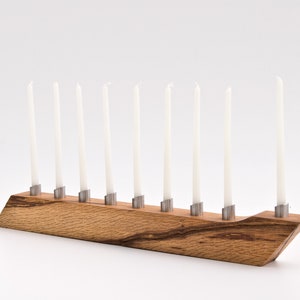 Modern Menorah Hanukkah Menorah Salvaged Wood Candle Holder Chanukah LIOR image 1