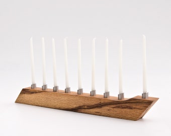 Modern Menorah Hanukkah Menorah Salvaged Wood Candle Holder Chanukah LIOR
