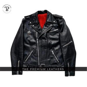 Original Rare Vintage 80s Jofama/Janbell/Gehama Type Motorcycle Black Metal Punk Leather Jacket Handcrafted by The Premium Leathers