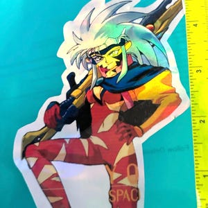 Holographic Ryoko Sticker: Retro 90s Anime Decal