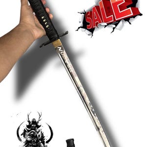 Handmade Samurai Katana Sword: Full Tang Sharp Blade with Scabbard