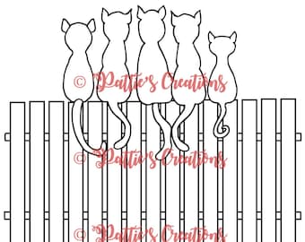 Five Cats on a Fence