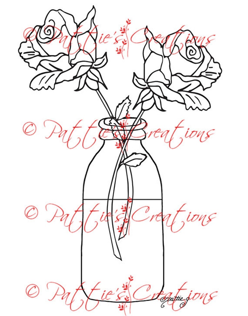 Roses In Milk Bottle image 1