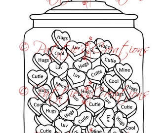 Candy Hearts Jar