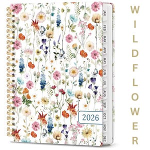 Agenda 2026, agenda hebdomadaire et mensuel, janv.-déc. 2026, agenda de planification à couverture rigide avec onglets, poche intérieure 6,3 x 8,5 pouces