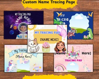 Custom Name Tracing Worksheet: Editable Kids Handwriting Practice (Canva Template, Instant Download